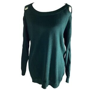 Hippie Rose NWT Cold Shoulder Braided Sleeve Sweater Tunic Boho Size L